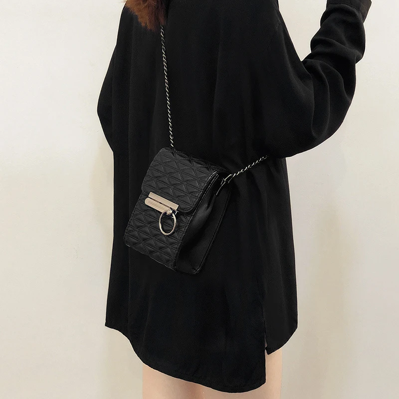 

Light Luxury High-quality Leather Female Handbags 2021 New All-match Chain Bag Mini Bag Net Celebrity Messenger Mobile Phone Bag