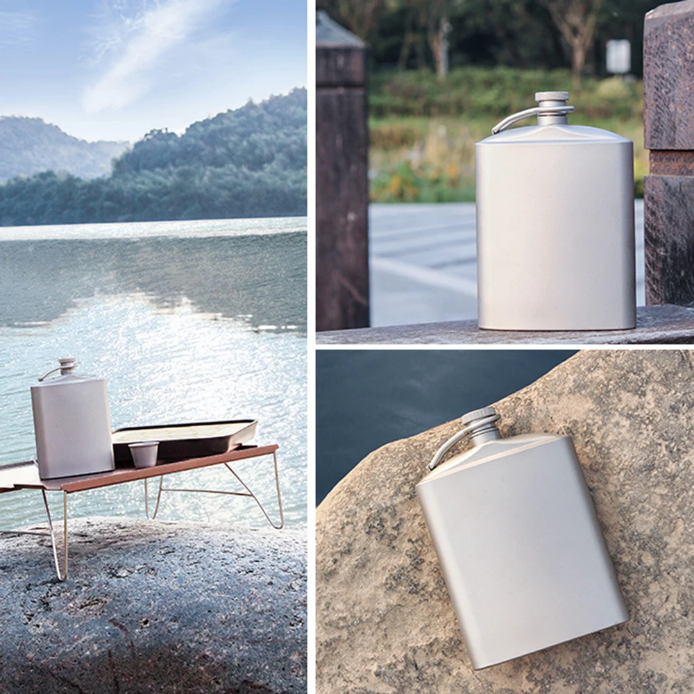 9 унций титана хип фляга портативный карманный Flagon Открытый Кемпинг Пикник