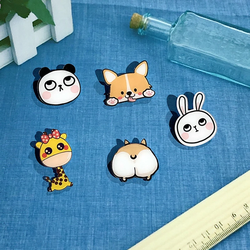 

Funny Dog Creative Cartoon Animation Character Shape Chest Badges Pin Cute On Little For Clothing T-shirt Clothing Accessories