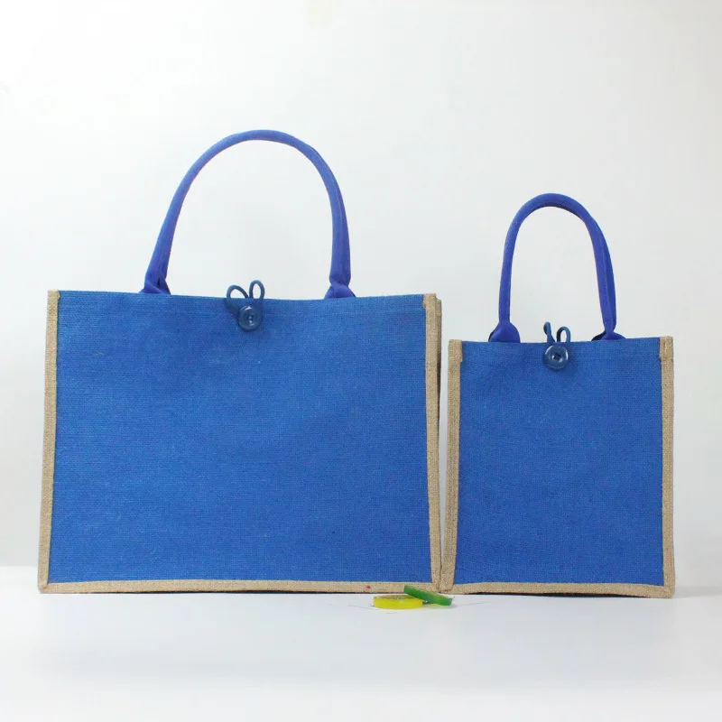 

Retro Waterproof Shopping Multifunction Jute Tote Reusable Foldable Shopping Bags Grocery Storage Pouch Jute Bag Gunny Bag