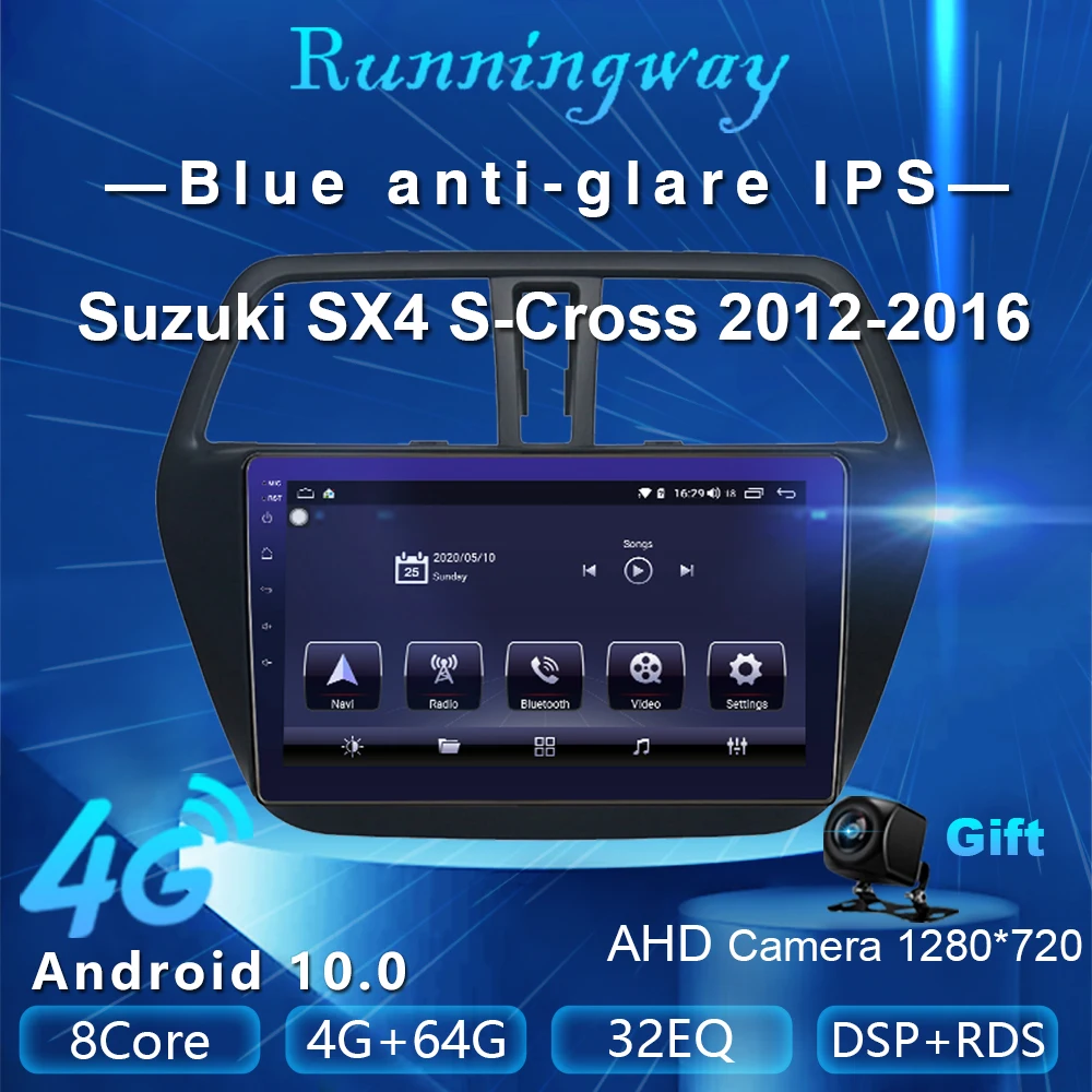 Runningway Android10.0 5G автомобильный DVD для Suzuki SX4 2 S Cross 2012 2016 4G + 64G Автомобильный Радио