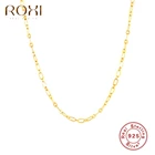 ROXI Скрепка минимализм звено цепи ожерелье Женское ювелирные изделия для мужчин и женщин на день рождения украшения 925 Серебряное ожерелье-чокер