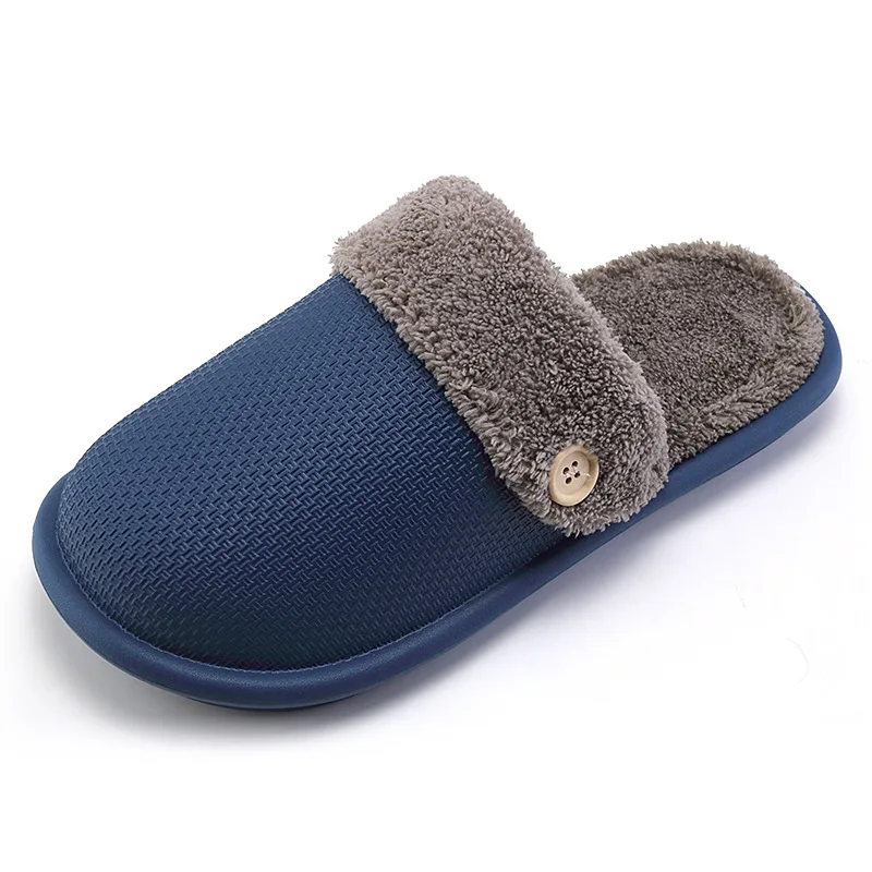 

Waterproof Slippers Winter Women House Slippers EVA Leather Warm Fur Slippers Unisex Men Home Slippers Indoor Floor Shoes Soft