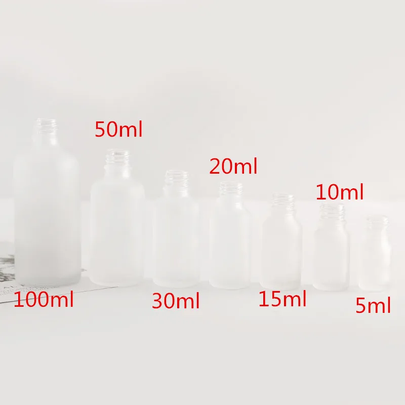 

10 x 5ml 10ml 15ml 30ml 50ml 100ml Frost Glass Dropper Bottle Empty Cosmetic Packaging Container Vials Essential Oil Bottles