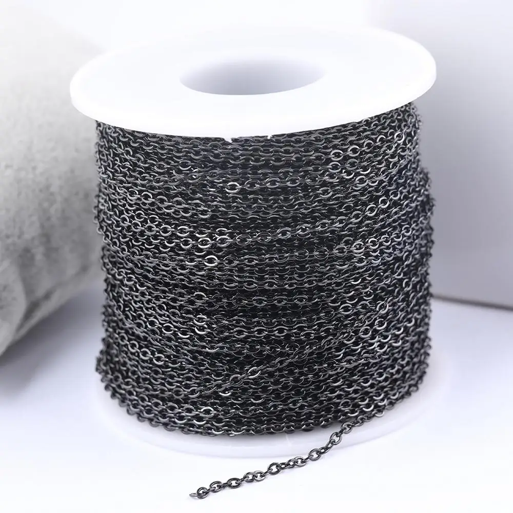 10 Meters Gold Black Stainless Steel 2x2.5mm Link Chains For Jewelry Making Diy Necklace Bracelets Accessories