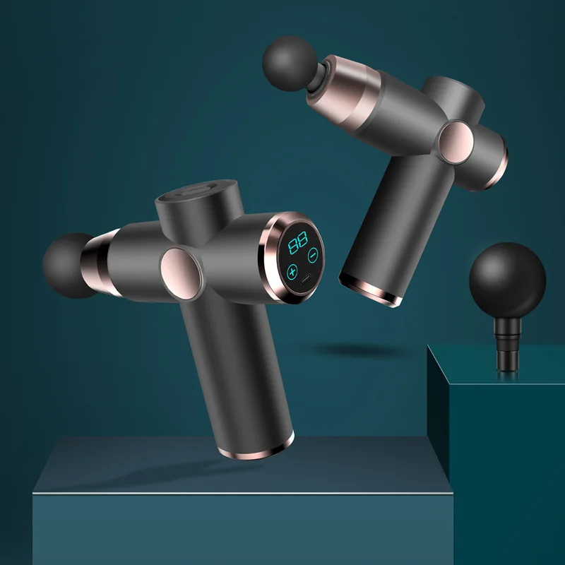 

Portable Mini Massage Gun Muscle Relaxing Tool LED Electric Neck Massage Gun Vibration Fitness Equipment Body Back Massager