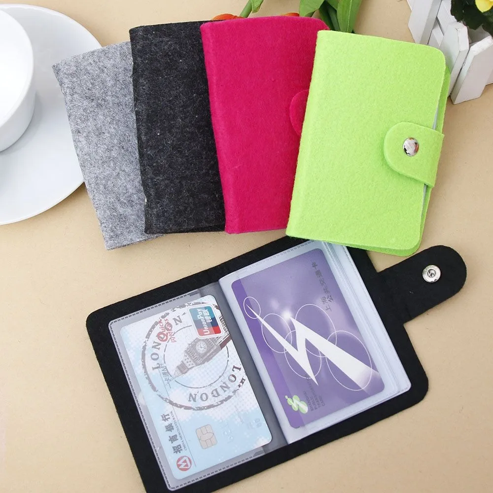 Винтажный кошелек из фетра держатель для карт и кредитных чехол паспорта