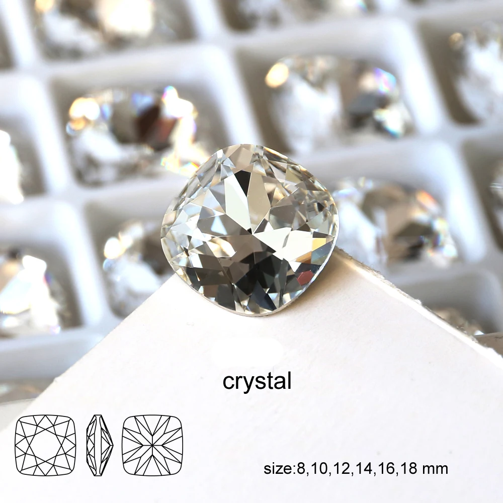 Квадратные заостренные клейкие камни стразы K9 стеклянные для дизайна ногтей