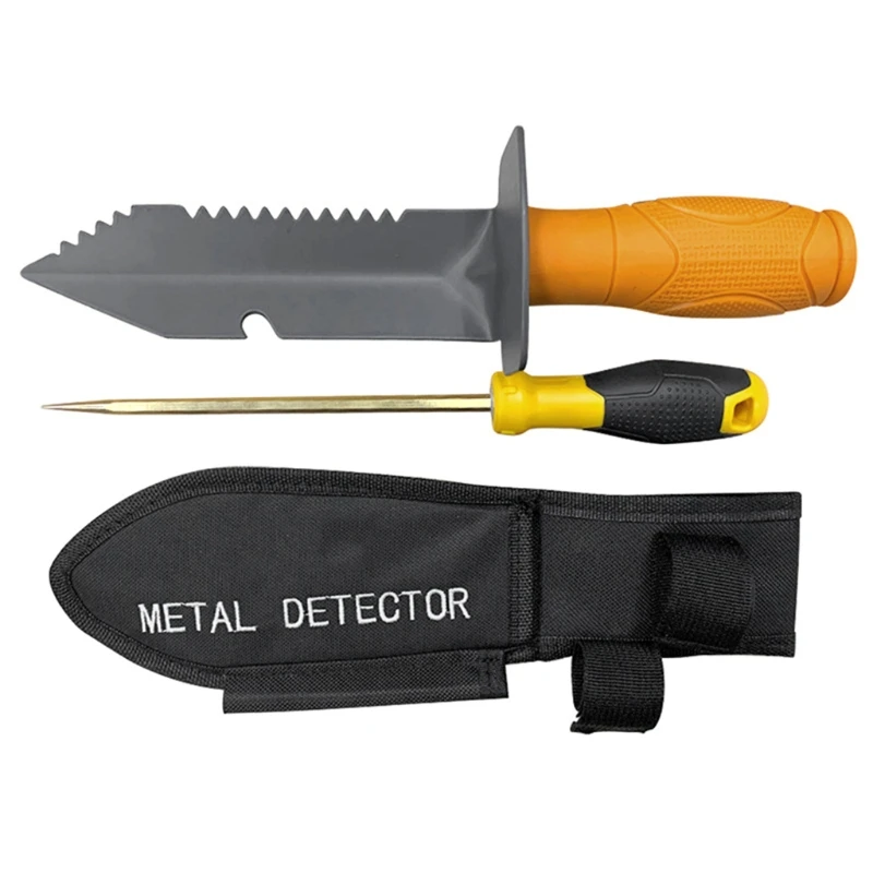 

Edge Digger Sapper Shovel Serrated Carbon Steel Garden Tool with Coin Probe Premium Digger Tool with Belt Holster Hand Shovel Se