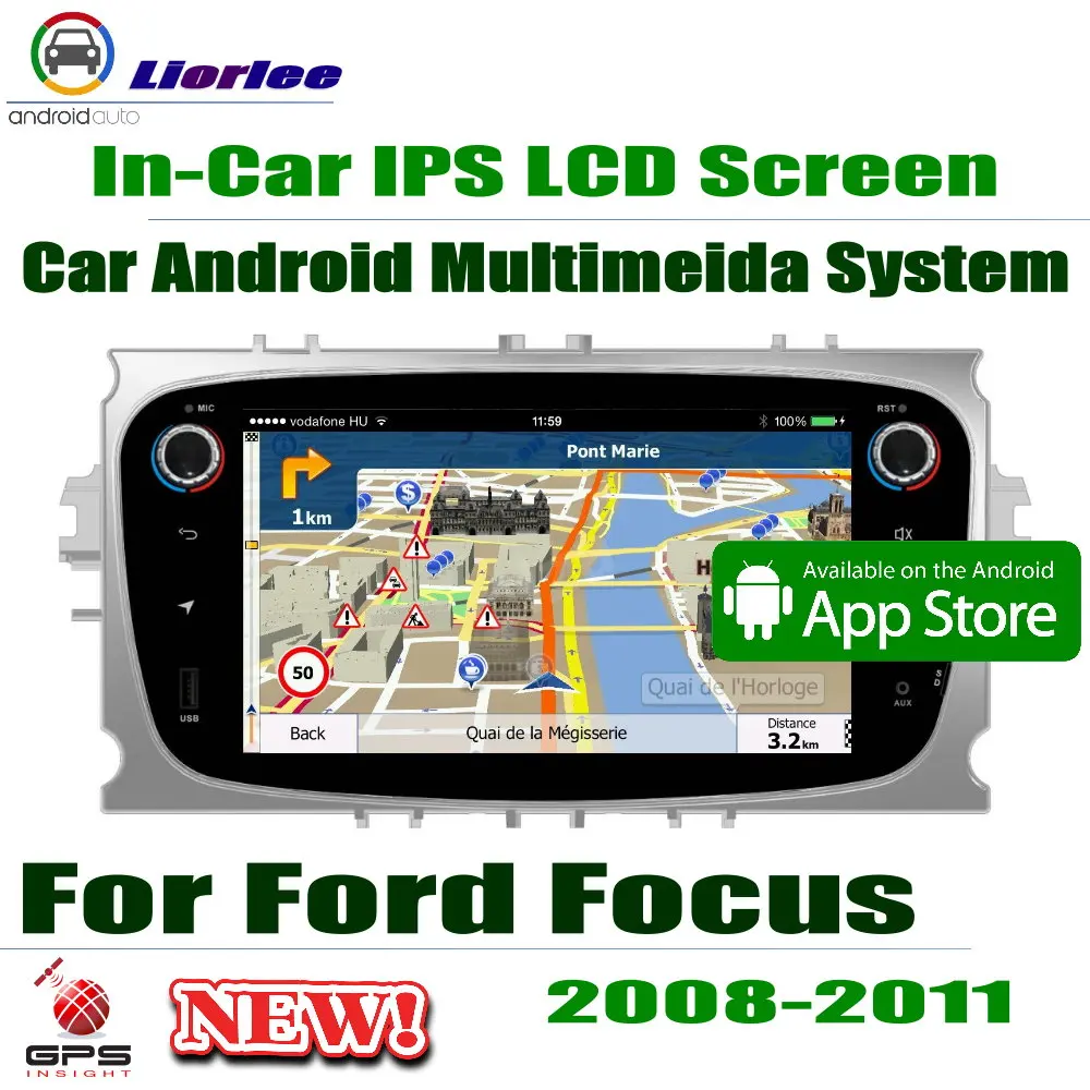 7-дюймовый ЖК-экран HD Full Touch IPS Android 8 Core для Ford Focus 2008-2011 автомобильное радио стерео