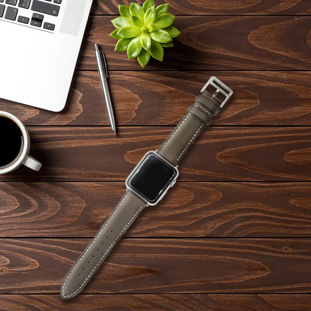 leather strap for apple watch band 44mm 40mm iwatch band 38mm 42 mm single tour watchband bracelet apple watch series 5 4 3 6 se free global shipping
