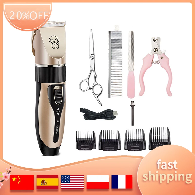 

Комплект для ухода за собакой машинки для стрижки с низким уровнем шума, электрические, бесшумные, беспроводные, подходят для собак, кошек и ...