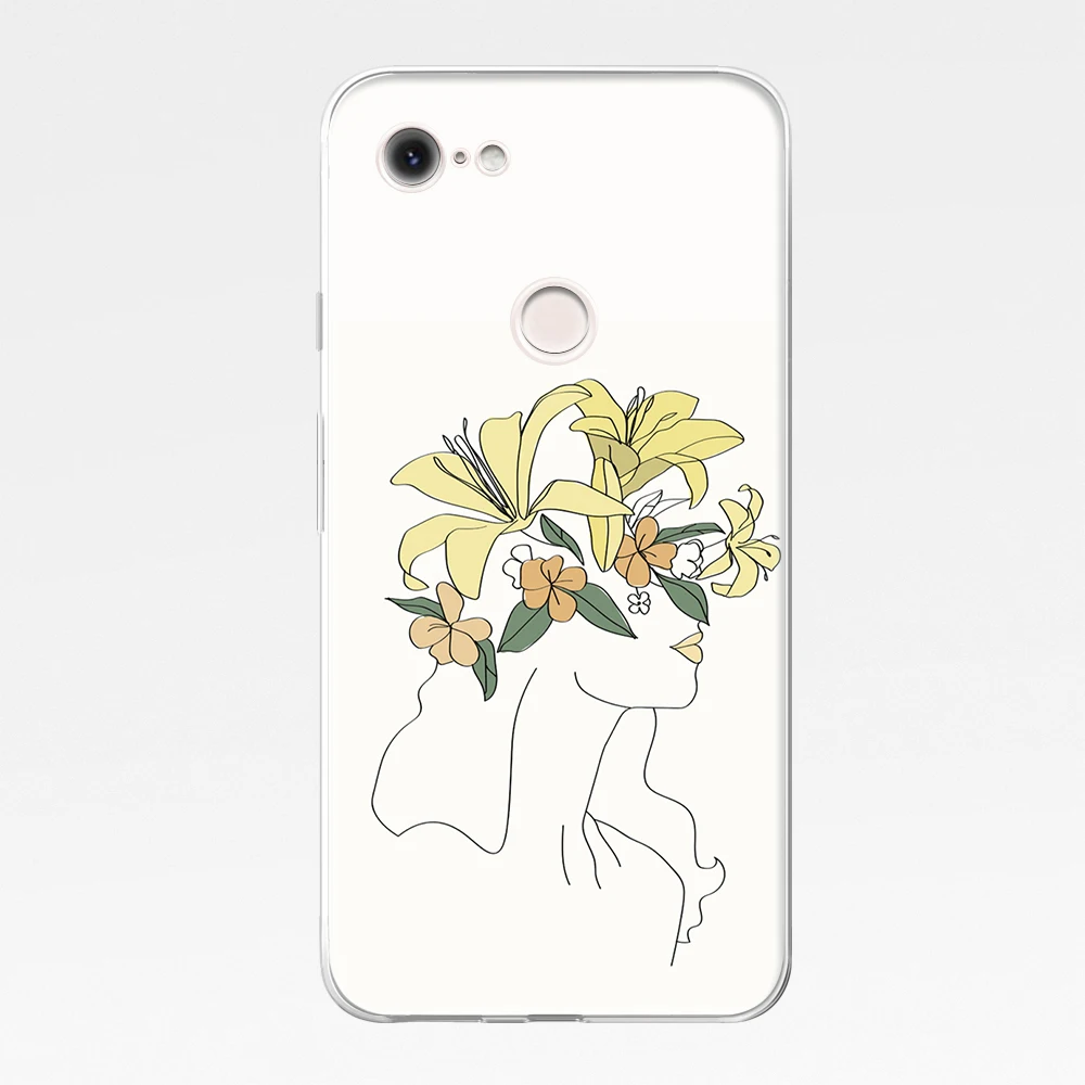 

Art girl Flower Phone Case For Google Pixel 5 4 3 2 3a 4a XL Soft TPU Cases Back Cover for Pixel 5XL 2XL 3aXL 4XL 3XL TPU Funda