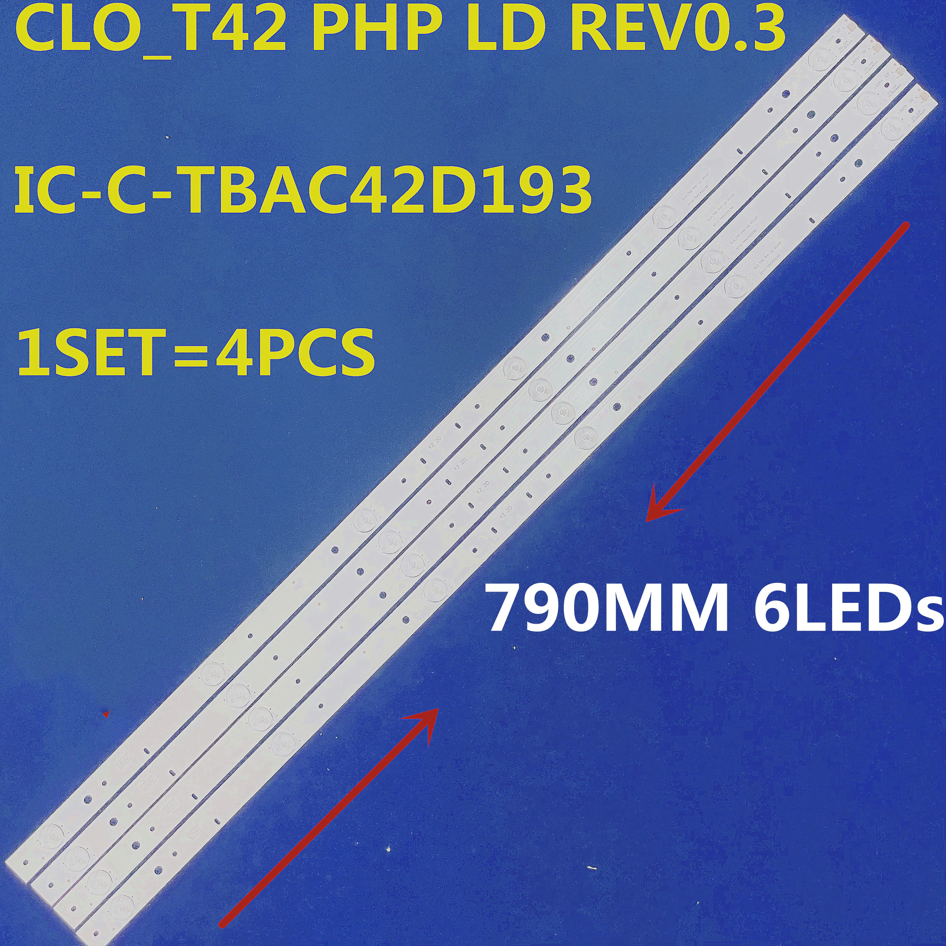 Фото Светодиодный Подсветка полосы 6 Ампер для PHILIPS 42 ''ТВ IC-C-TBAC42D193 CLO_T42 РНР LD REV0.3 42PFL3188H/12 TPT420H2 6В/светодиодный №1