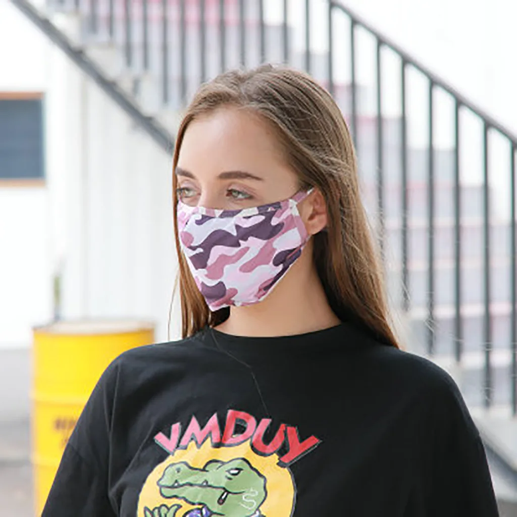 1 pcs Camouflage print party cosplay Mask costume women Washable Thin face masks Ice Silk for Adult#0724y40 |