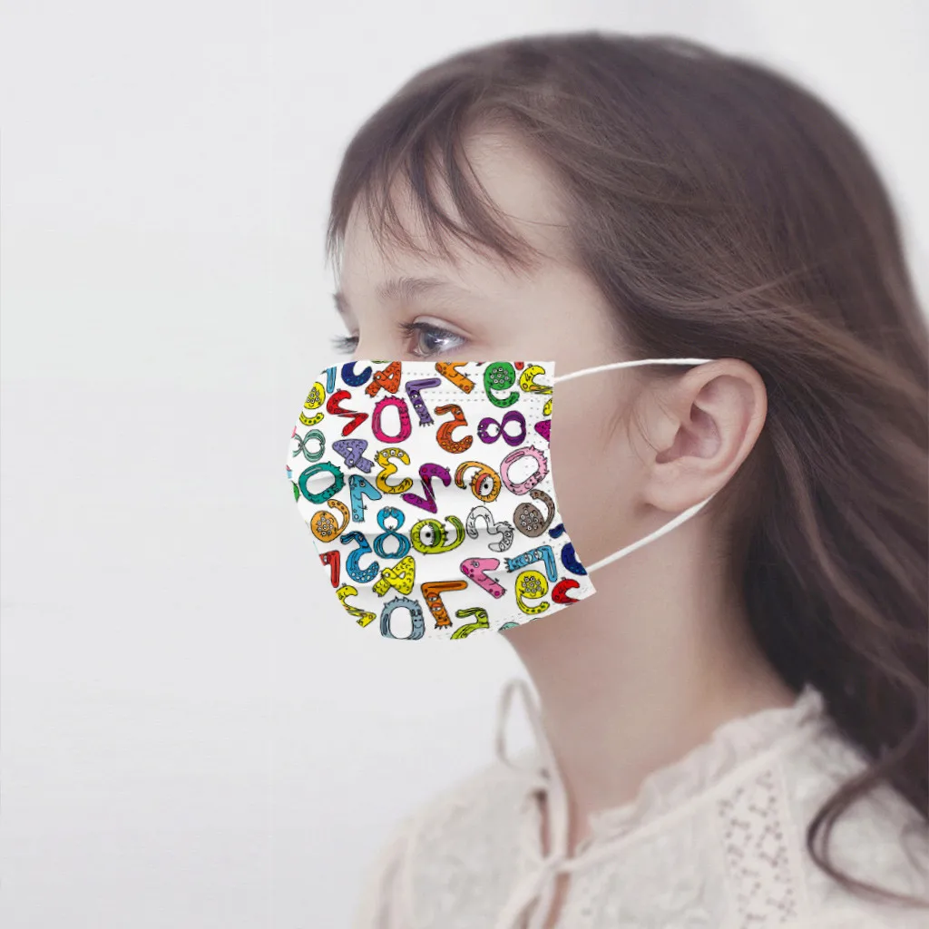 

Kids Children's Cartoon Mask Disposable Protection Three Layer Face Mask 3Layer Child Filter Hygiene Thicken Face Mouth cover
