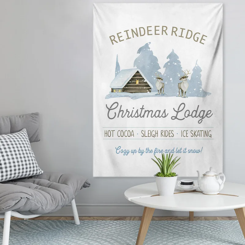 Гобелен в скандинавском стиле Рождественский праздник дерево ткань дверь