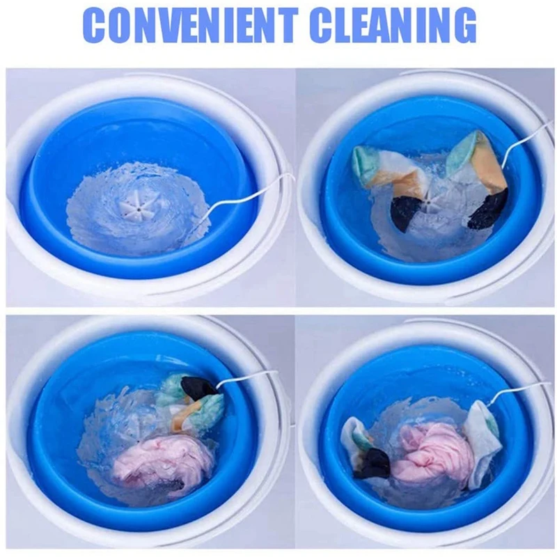 

Mini Washing Machine with Foldable Tub Portable Personal Ultrasonic Turbines Washer USB Convenient Laundry for Camping