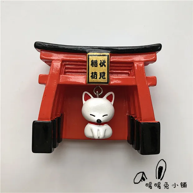 Япония Fushimi Inari Taisha White Fox Bell смола магнит на холодильник | Дом и сад