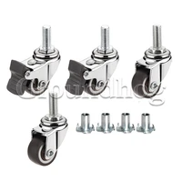 4pcs swivel stem threaded casters 1 inch tpe mute caster wheel replacement for carts trolley baby bed furniture cabinet table