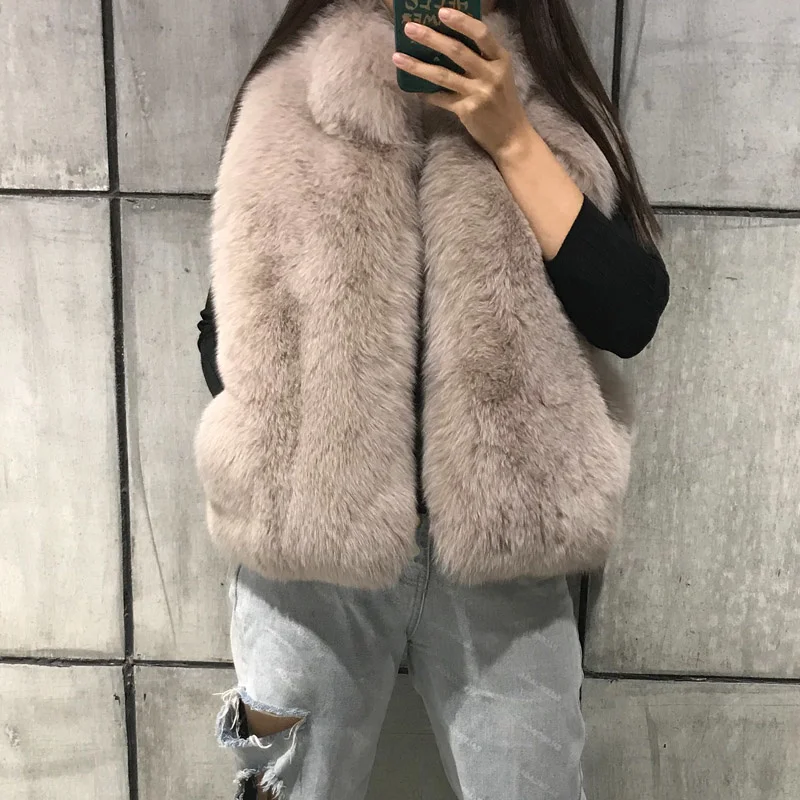 

SHZQ Ladies Fur Vest Women Real Fur Vest Natural Fur Gilet