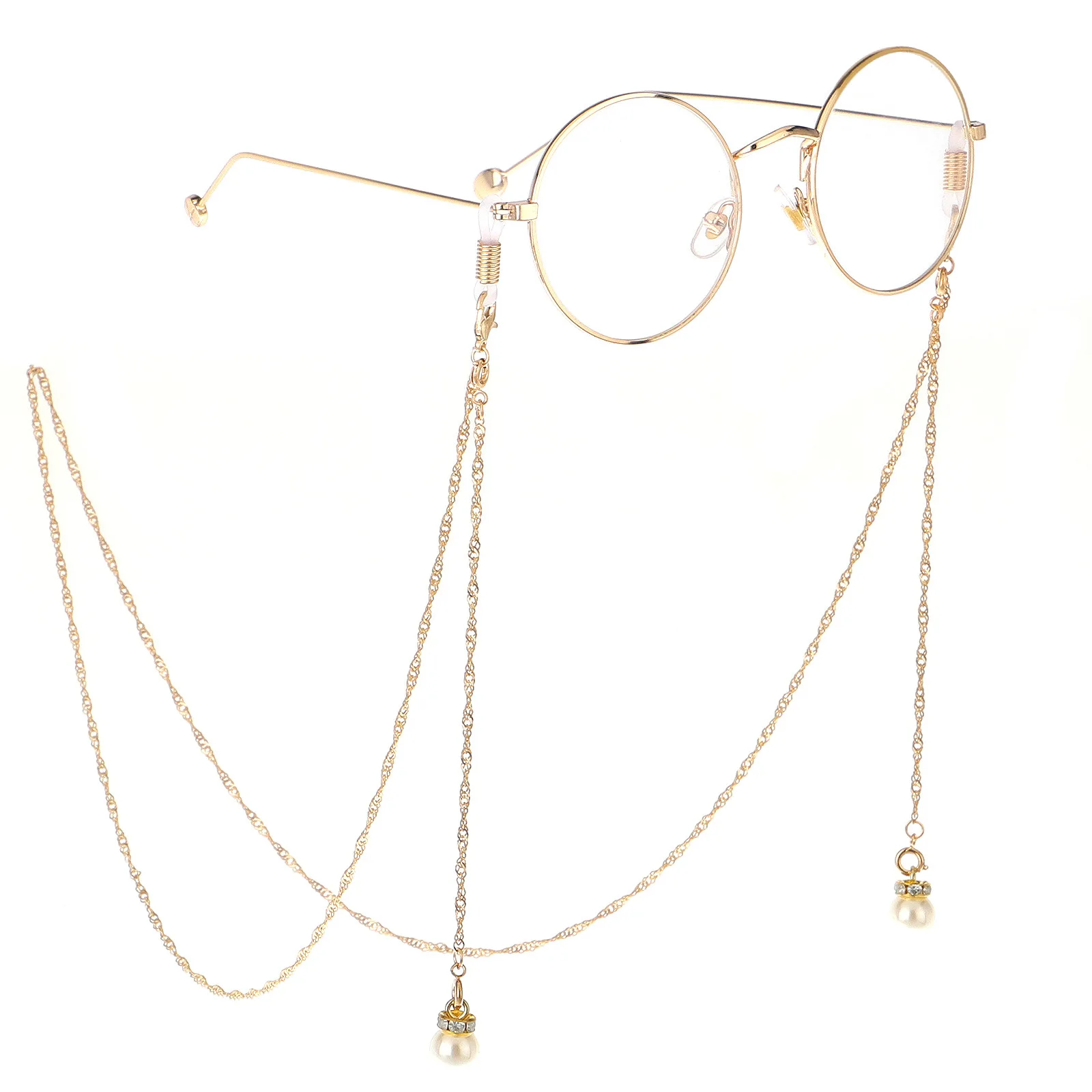 

2020 New Gold Metal Fishbone Shape Reading Glasses Chain for Women Men Eyeglass Flat Chain Sunglasses Chains Neck Cord Anti Slip