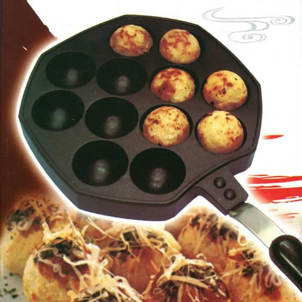 Takoyaki сковорода для гриля 12 форм (1 6 дюйма) антипригарная плита выпечки шариков