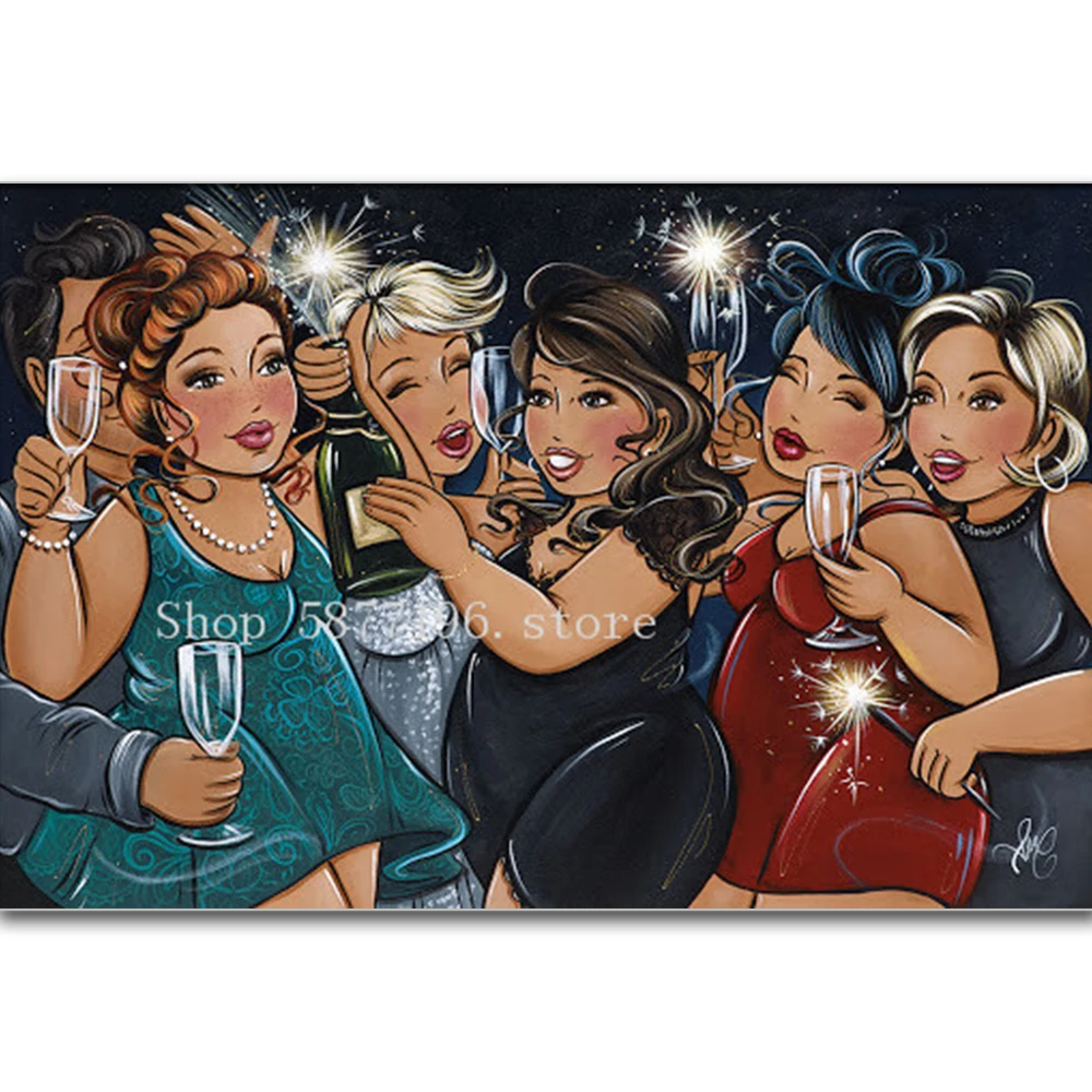 5D алмазная живопись сделай сам вышивка крестиком Толстая Леди полноразмерная