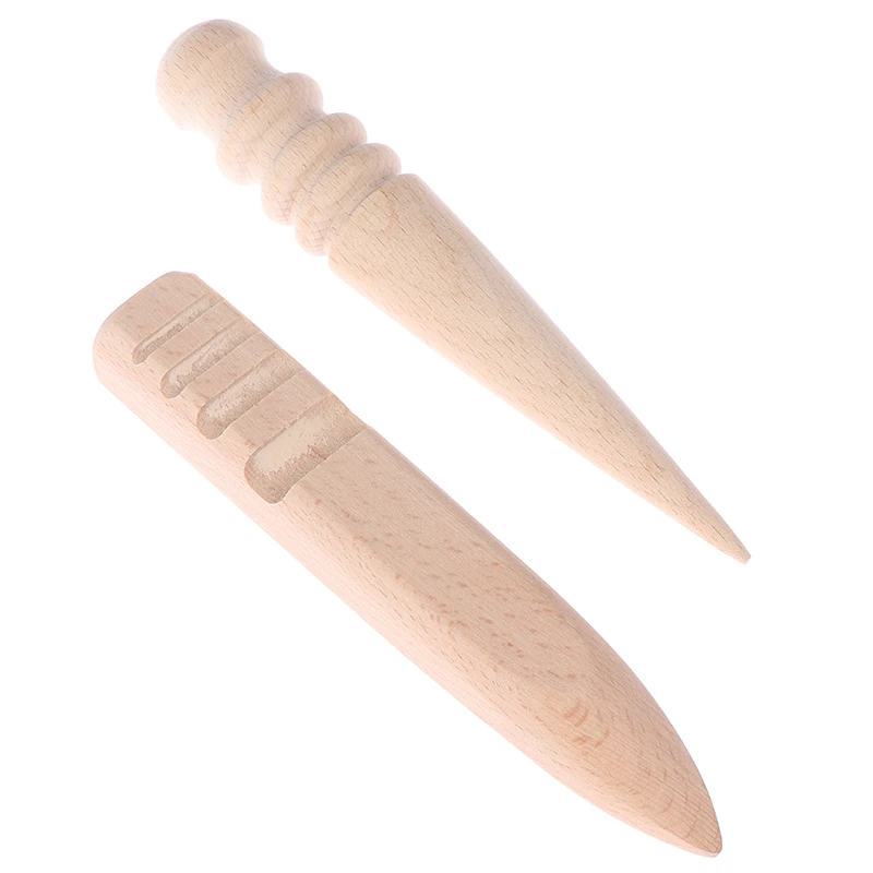

Handmade Wooden Burnishing Rod Leather Craft Edges Slicker Round Leathercraft Tool