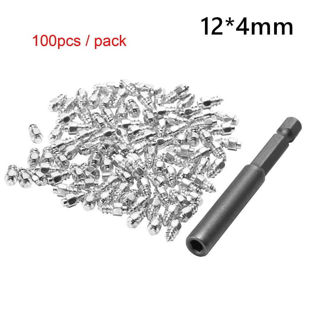 100 шт. винтовые Шпильки 9 мм или 12 мм + 1 шт. сверлильная втулка для автомобиля, кроссовера, квадроцикла, противоскользящие винтовые шпильки, колесные шины, шипы для зимних шин, отделка