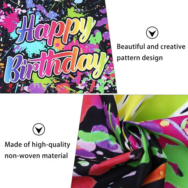

1pc Birthday Party Colorful Graffiti Hanging Cloth Backdrop Background Cloth Photographing Decor