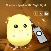 bluetooth cartoon led night light usb recharge night lamp for baby gift rgb color children christmas birthday present home decor