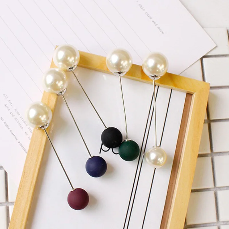 Женская двухсторонняя брошь AWAYTR однотонная с жемчугом для вечевечерние