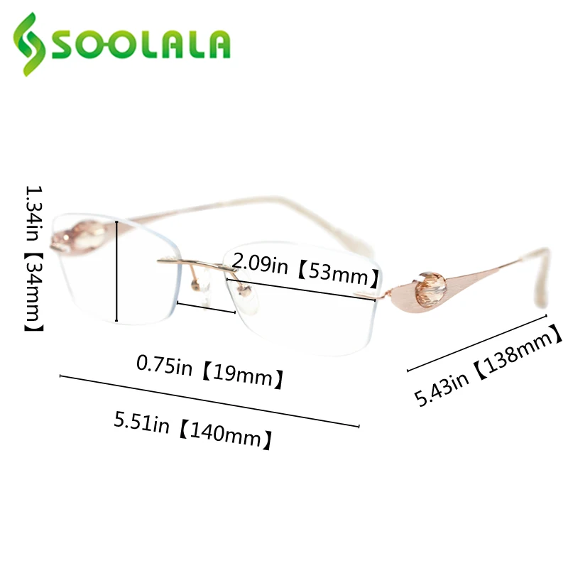 Оправа для очков SOOLALA овальная оправа без оправы анти-синий светильник стразы