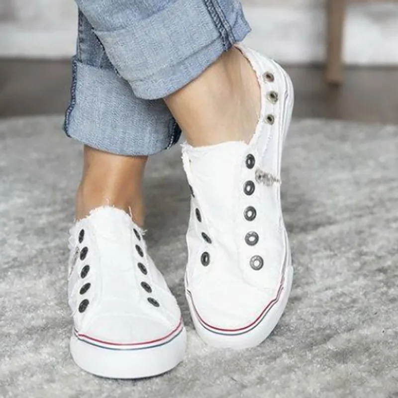 Белые кроссовки женская обувь парусиновая на плоской подошве большие размеры