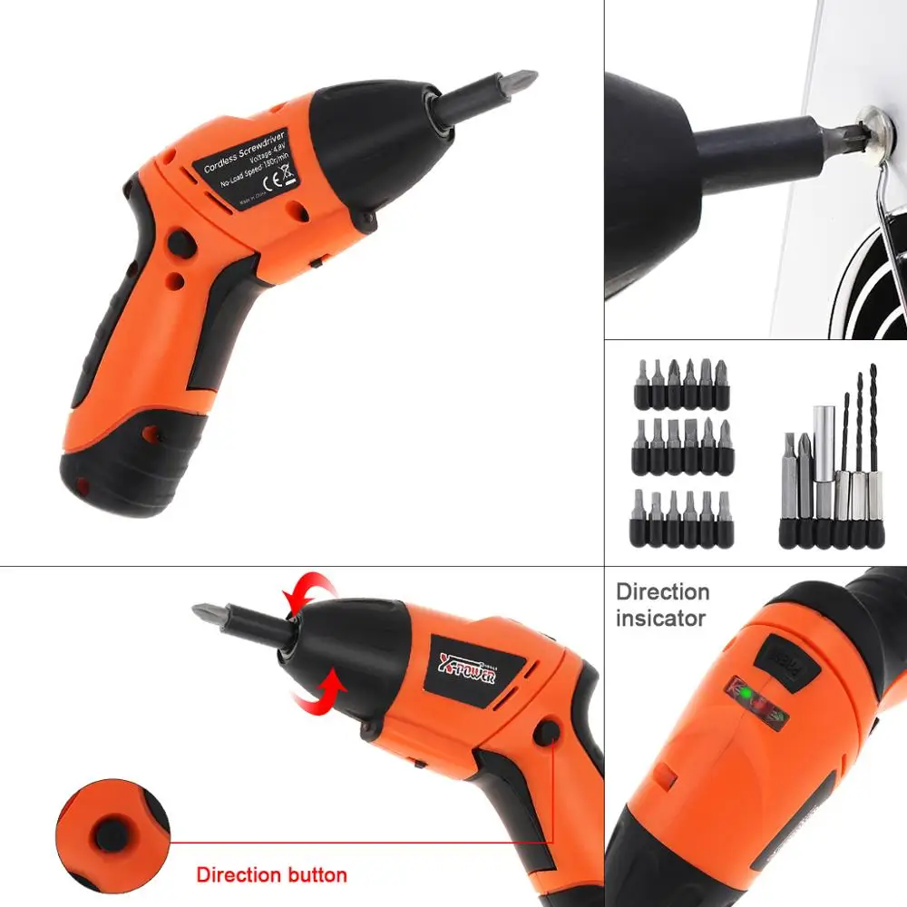 Электрическая отвертка 4 8 в 24 шт. перезаряжаемый беспроводной винт для установки