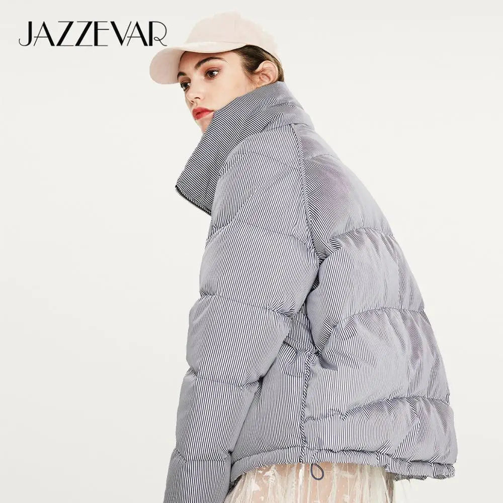 JAZZEVAR 2022 Winter New Arrival Down Jacket with Zipper Fashion Style Color Pink Short Coat for Women