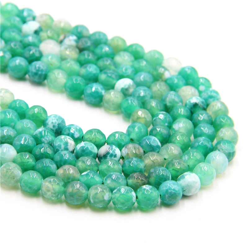 15.5" Wholesale Green Faceted Agat Beads Natural 6 mm 8 10 Loose For DIY Making Jewelry Decora Women Bracelets | Украшения и