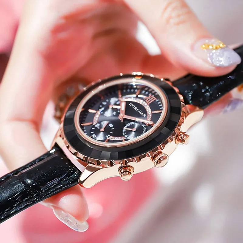 Luxury fashion casual gold women watches bracelet Women's Geneva Roman Numerals Faux Leather Analog Quartz Watch ASL |