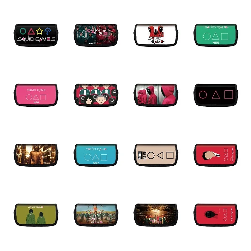 

Чехол для карандашей для мужчин и женщин, популярный чехол с рисунком игры «кальмар», косметичка, студенческие канцелярские принадлежности...