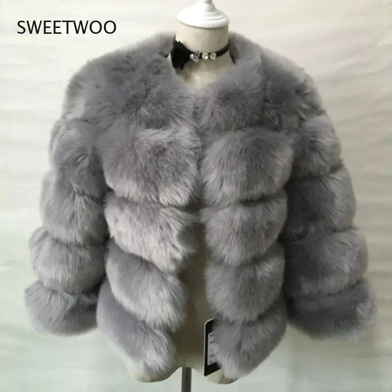 S-3XL Mink Coats Women 2021 Winter Top Fashion Pink FAUX Fur Coat Elegant Thick Warm Outerwear Fake Fur Woman Jacket