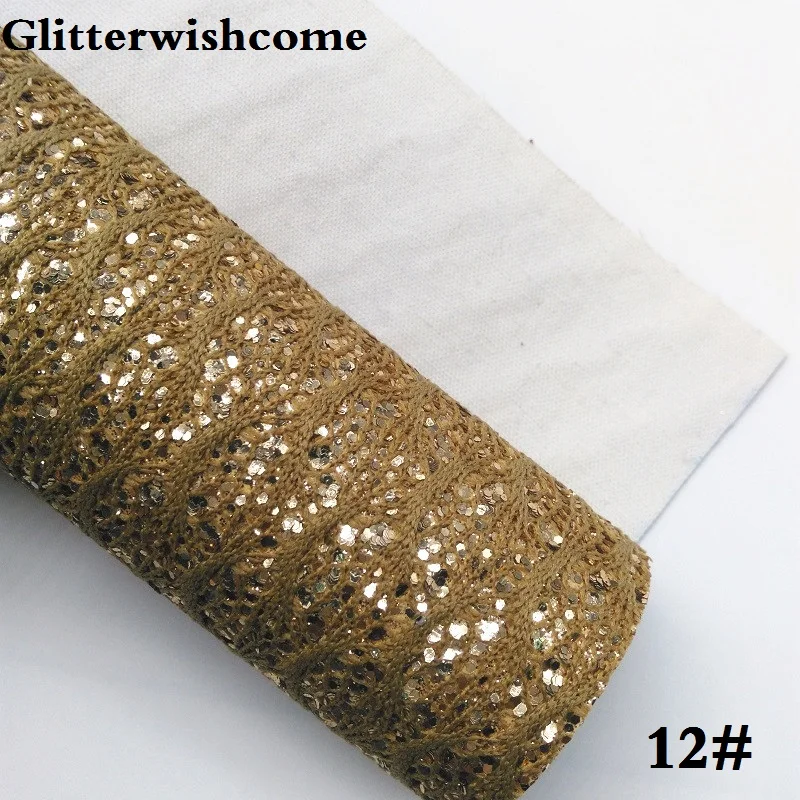 12 Glitterwishcome 21X29 см A4 размер кружева блестящая кожа, рыбка чешуя Русалки Fabirc кожа ткань винил для луков, GM020A - Цвет: 12