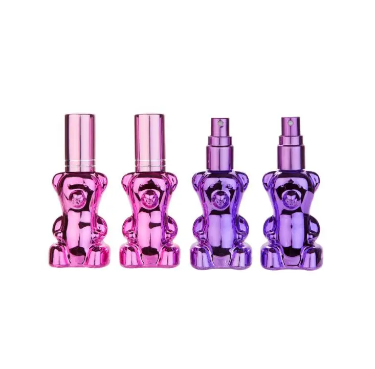 

100pcs Lovely 12ML Bear Shape Portable Perfumes Spray Bottle Refillable Glass Perfume Bottles Atomizer SN486