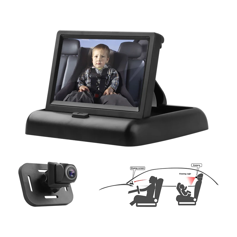 Beste Jmcq Baby Monitoren Bewakingscamera 'S Bewakingscamera Kit In Auto Nachtzicht Ahd 1080P Achteruitrijcamera Hoofdsteun Monitor