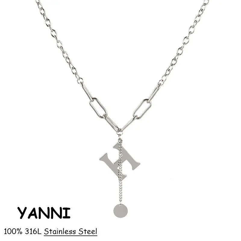 

Ожерелье-чокер из нержавеющей стали для женщин, толстая цепочка с подвеской в виде монеты, с пряжкой, бижутерия для любимых девушек