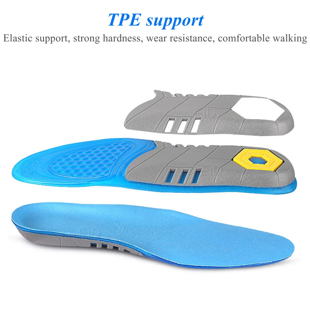 EiD Silicone Insoles sport Orthopedic Soles Non-Slip Gel Mattress Massaging Insole Shock Absorption Pads For man women Foot Care