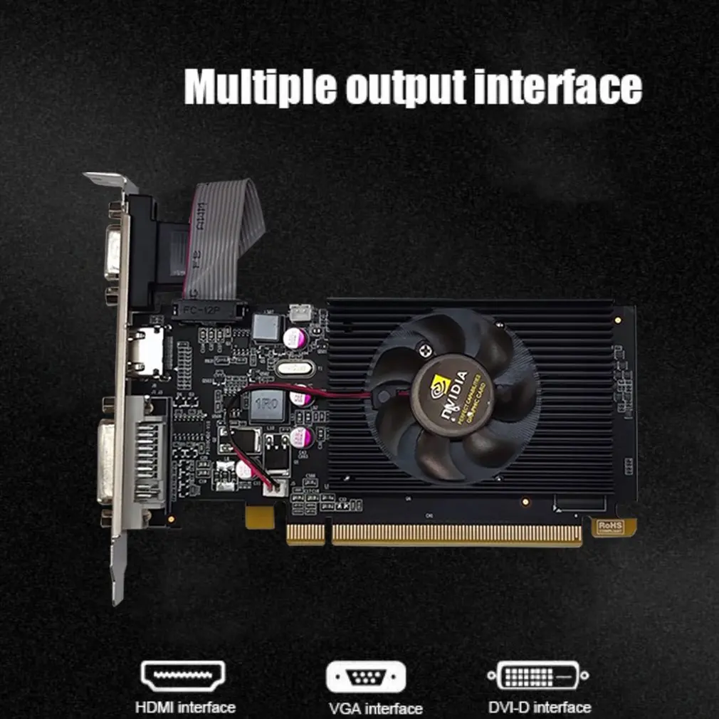 

High Quality GT210 1G GDDR2 64bit Professional graphics card Dual-screen Office 1GB video card Half-height Knife Card