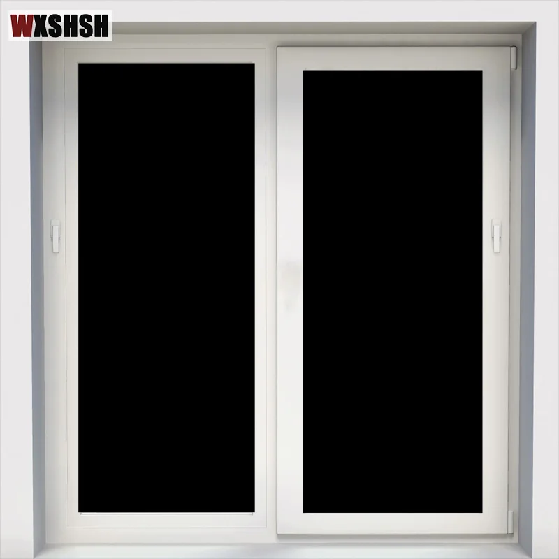 

Vinyl Frosted 100% Light Blocking Window Privacy Static Cling Heat Control Anti Uv Window Stickers No Glue Black Window Decals