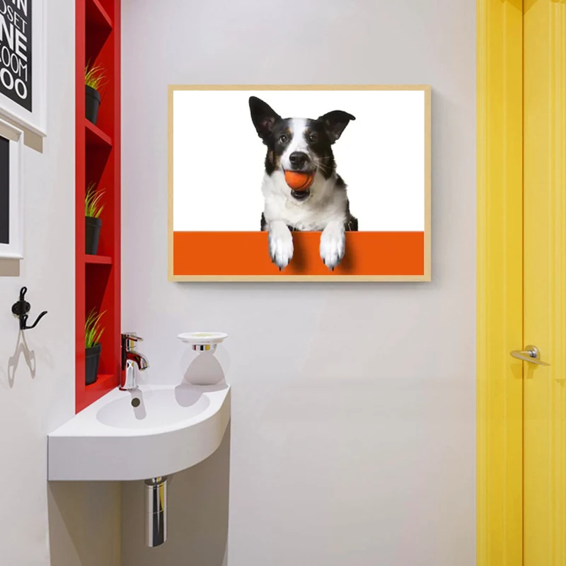Картины на холсте с изображением милой собаки Настенная картина для комнат