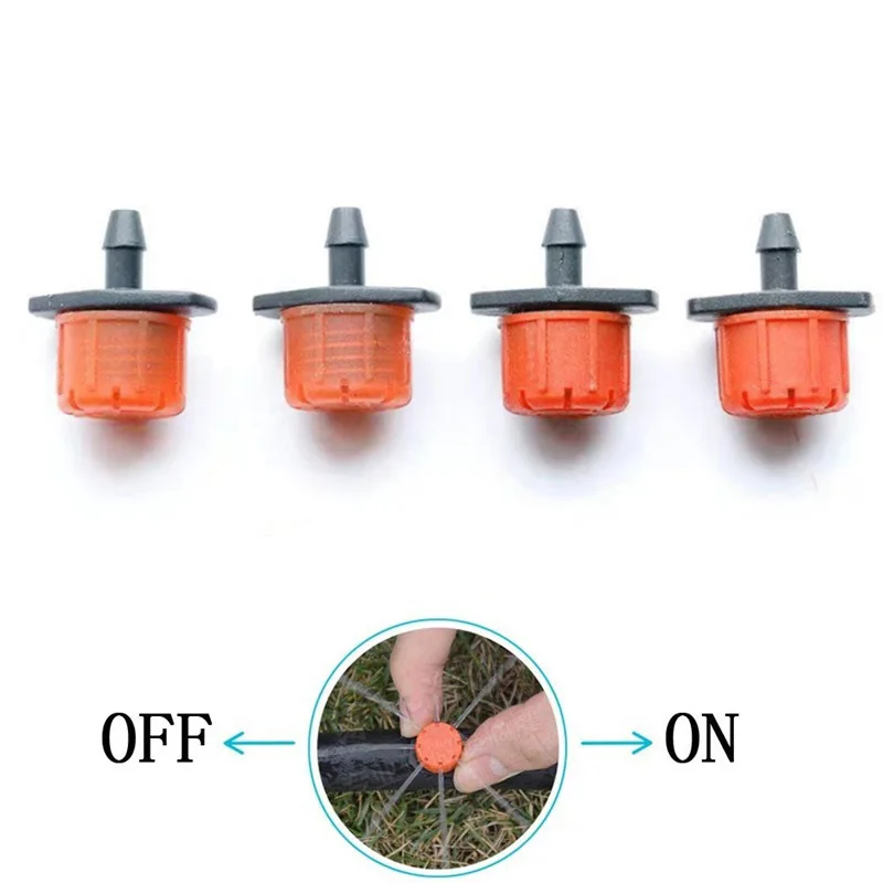 

100 Pcs Adjustable Irrigation Misting Micro Flow Dripper Drip Head Garden Hose Sprinklers Watering Tool DFK889